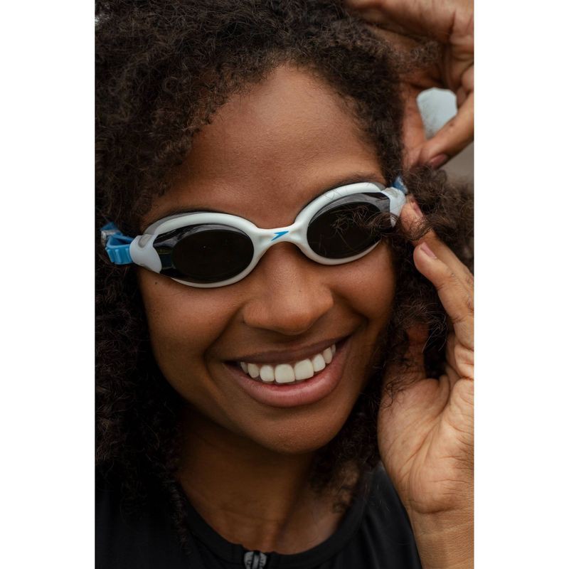 slide 4 of 4, Speedo Adult Hydrofusion Pro Swim Goggles - White/Blue, 1 ct