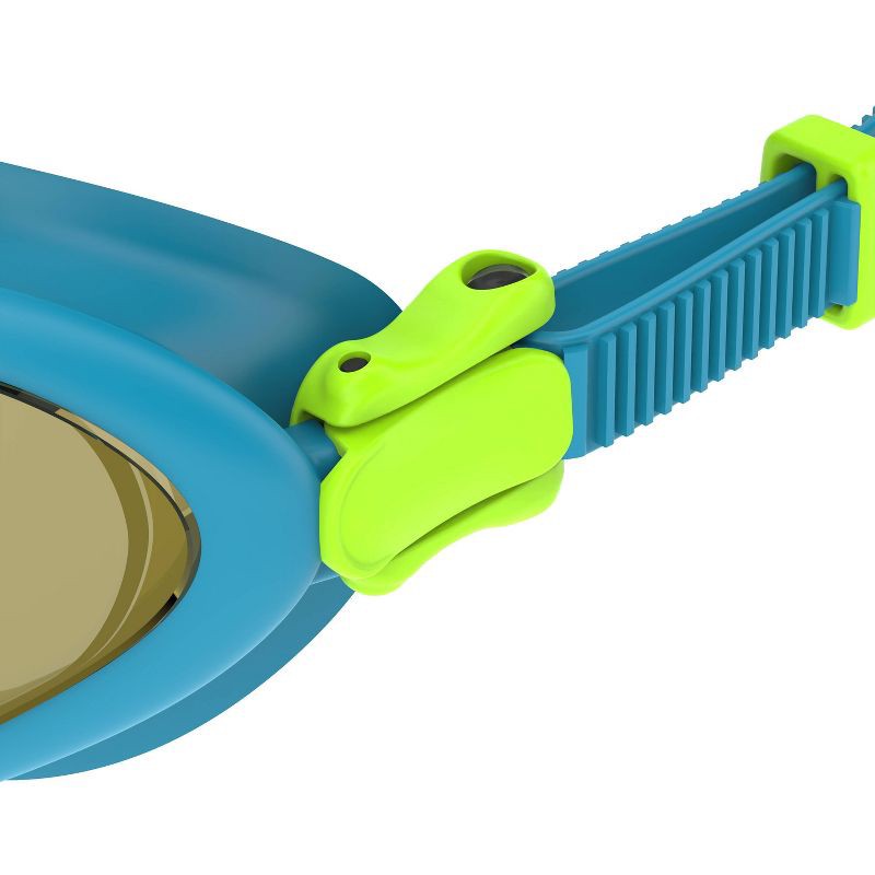 slide 7 of 7, Speedo Junior Amp Mirrored Swim Goggles - Blue/Green: Latex-Free, Anti-Fog, Adjustable Strap, 1 ct