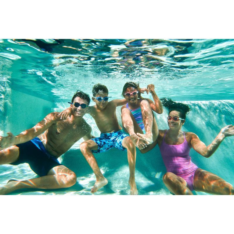 slide 4 of 7, Speedo Junior Amp Mirrored Swim Goggles - Blue/Green: Latex-Free, Anti-Fog, Adjustable Strap, 1 ct