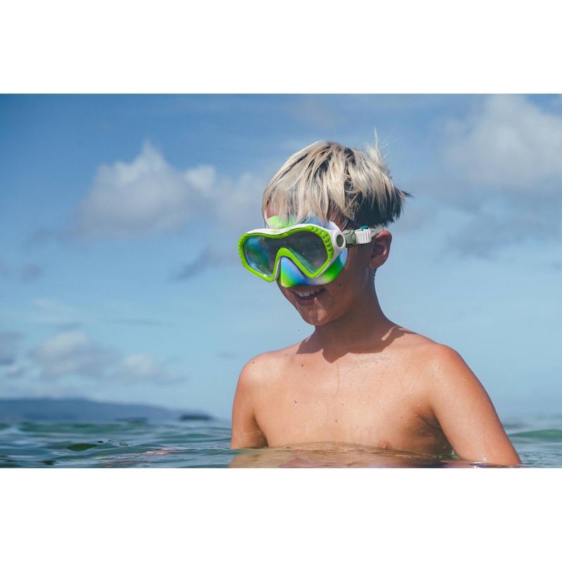 slide 4 of 4, Speedo Junior Wave Watcher Tie Dye Mask - Blue/Green: Ages 6-14 Snorkeling Gear, 1 ct