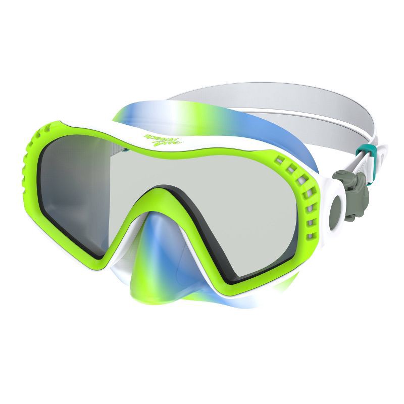 slide 1 of 4, Speedo Junior Wave Watcher Tie Dye Mask - Blue/Green: Ages 6-14 Snorkeling Gear, 1 ct
