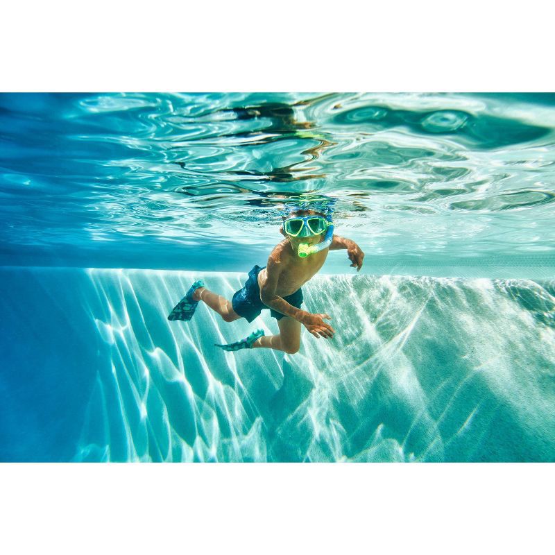 slide 5 of 6, Speedo Junior Reefscout Mask & Snorkel Set - Blue/Green: Ages 6-14, Polycarbonate, 1 ct