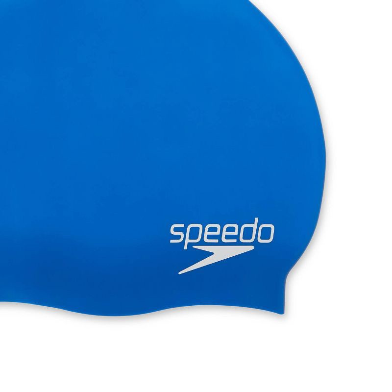 slide 3 of 3, Speedo Junior Silicone Cap - Blue: Youth Swimming Essential, One Size Fits Most, 1 ct