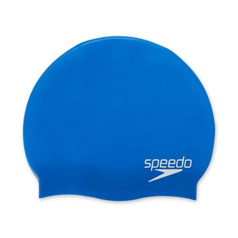 slide 1 of 3, Speedo Junior Silicone Cap - Blue: Youth Swimming Essential, One Size Fits Most, 1 ct