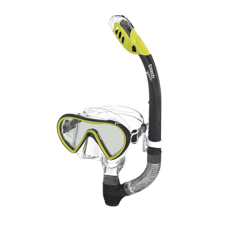 slide 1 of 6, Speedo Adult Expedition Mask & Snorkel Set - Lime/Black: Includes Snorkel, Carrying Case, 1 ct