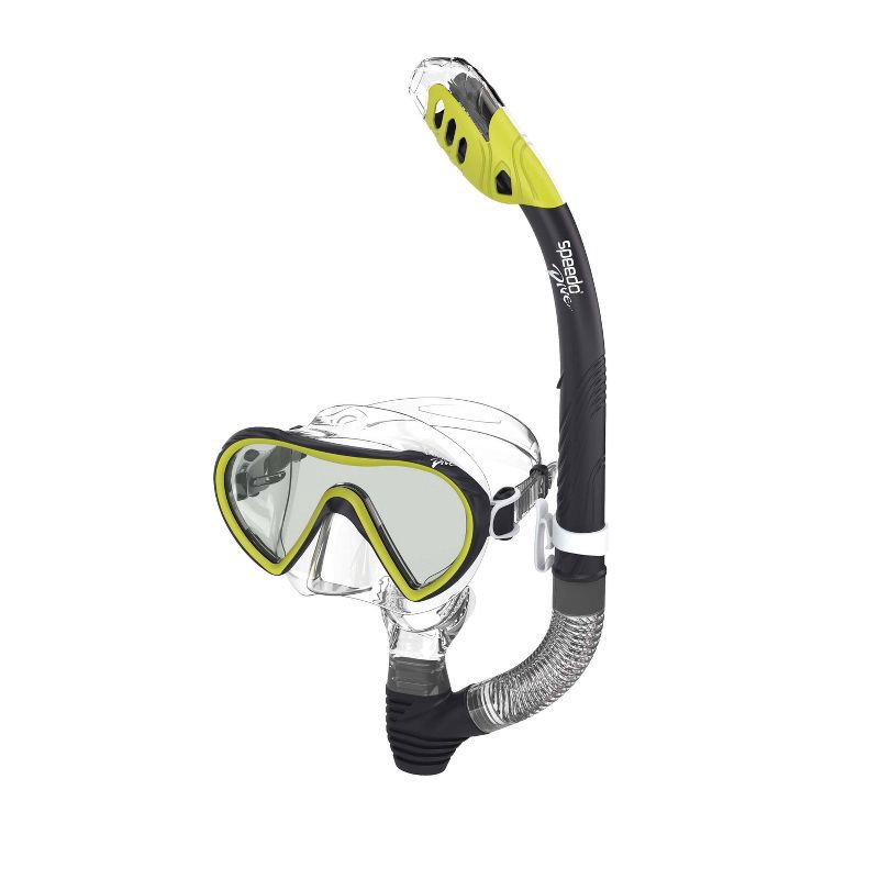 slide 1 of 6, Speedo Adult Expedition Mask & Snorkel Set - Lime/Black: Includes Snorkel, Carrying Case, 1 ct