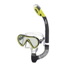 Speedo Adult Expedition Mask & Snorkel Set - Lime/Black: Includes Snorkel, Carrying Case