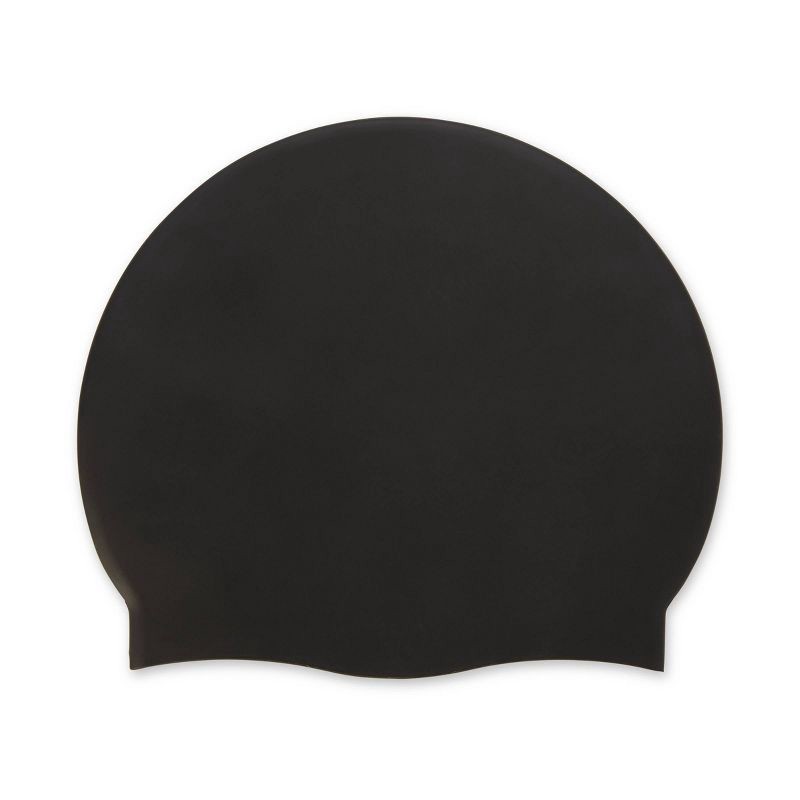 slide 2 of 3, Speedo Adult Silicone Cap - Black: Swimming Hat, One Size Fits Most, 1 ct