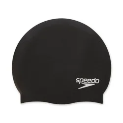 Speedo Adult Silicone Cap - Black: Swimming Hat, One Size Fits Most