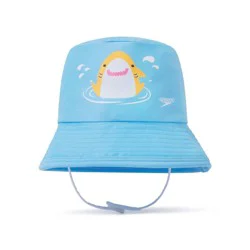 Speedo Kids' Bucket Hat - Blue Shark L/XL: Toddler Swim Accessory, Adjustable Strap