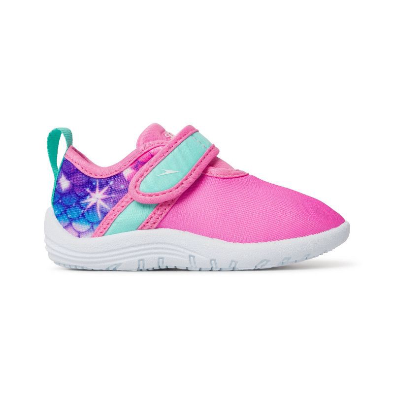 slide 2 of 5, Speedo Kids' Printed Shore Explore Water Shoes - Pink XL: Toddler Swim Shoes, Fish Scale Pattern, 1 ct