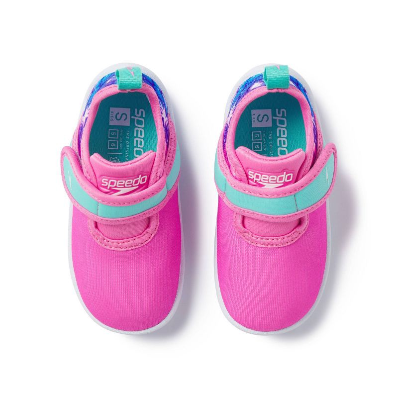 slide 3 of 5, Speedo Kids' Printed Shore Explore Water Shoes - Pink XL: Toddler Swim Shoes, Fish Scale Pattern, 1 ct
