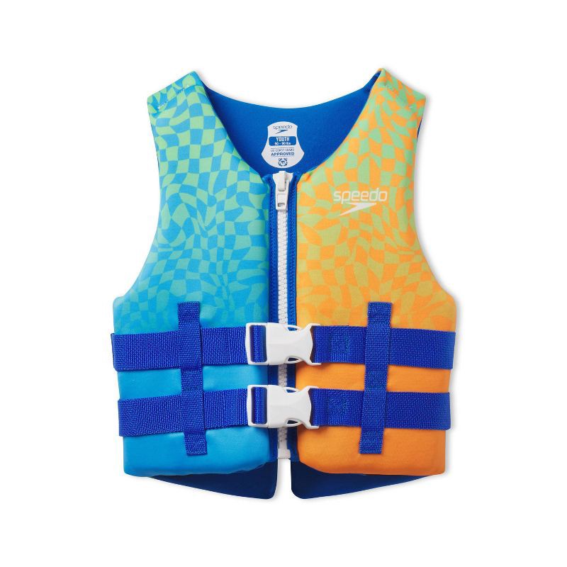 slide 1 of 3, Speedo Junior Life Jacket Vest - Blue/Orange, 1 ct