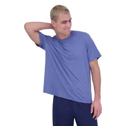 Hanes Premium Hanes Originals Men's 2pc Luxe Sleep Pajama Set - Heathered Blue/Peacoat XXL