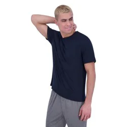 Hanes Premium Hanes Originals Men's 2pc Luxe Sleep Pajama Set - Black/Heathered Gray L