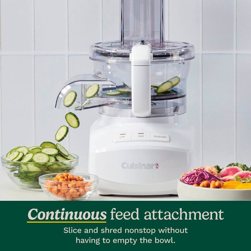 slide 6 of 11, Cuisinart 9 Cups 350W Core Food Processor White FP-9CF: Continuous Feed, Reversible Disc, Dishwasher-Safe Parts, 1 ct