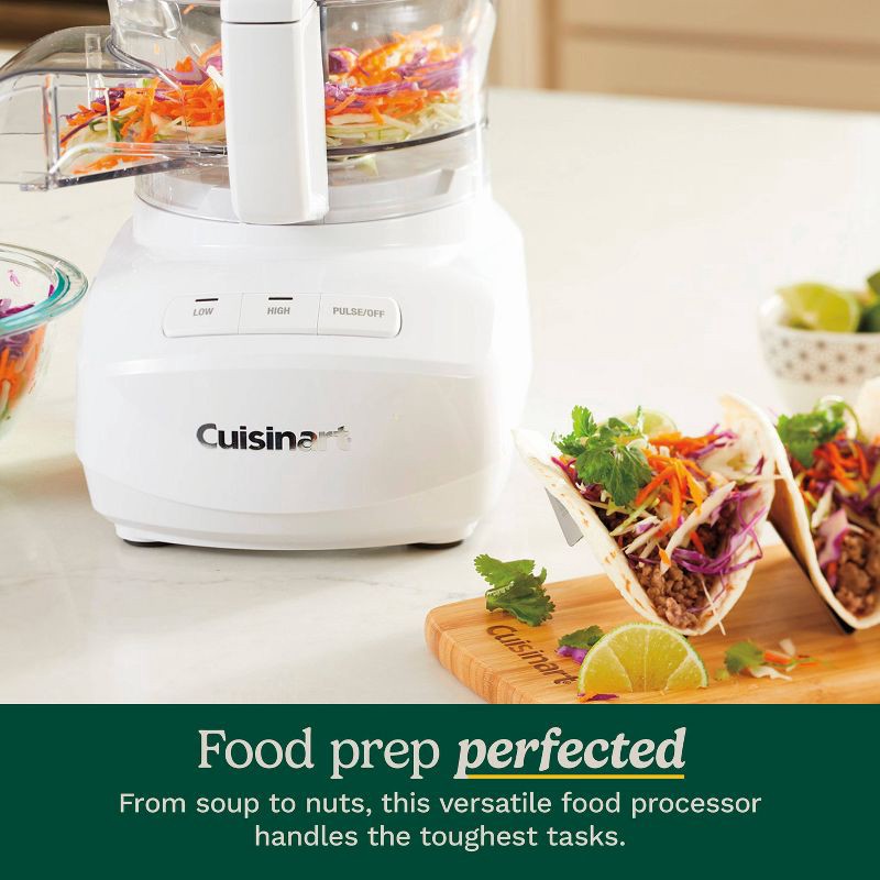 slide 10 of 11, Cuisinart 9 Cups 350W Core Food Processor White FP-9CF: Continuous Feed, Reversible Disc, Dishwasher-Safe Parts, 1 ct