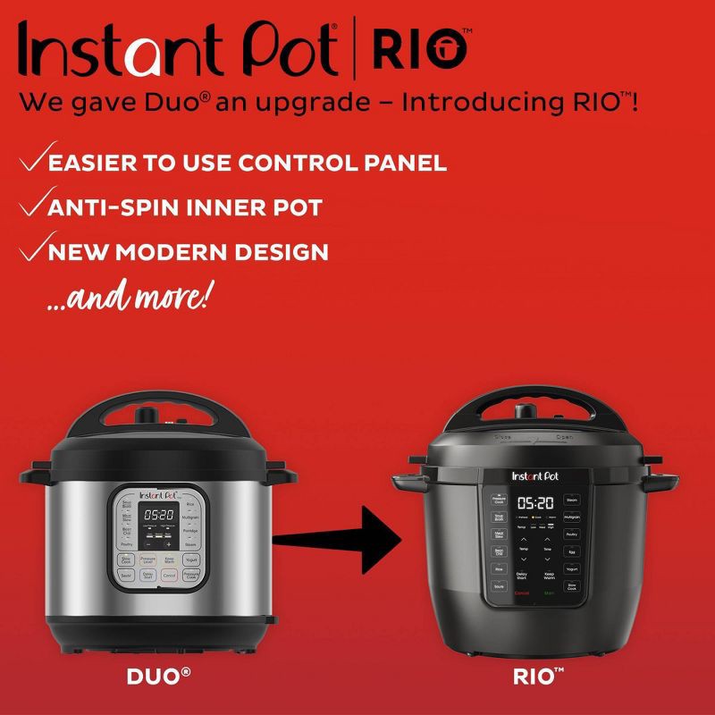 slide 8 of 8, Instant Pot RIO 6qt 7-in-1 Electric Pressure Cooker & Multi-Cooker: Instapot, Slow & Rice Cooker, 6 qt