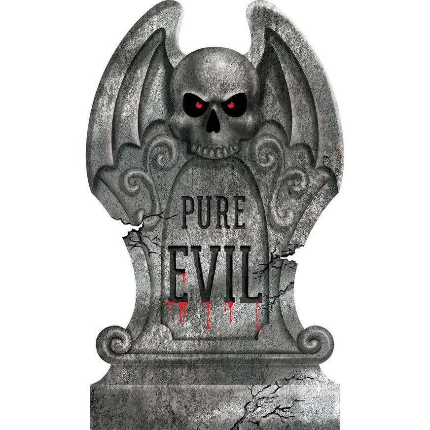 slide 1 of 1, Party City Pure Evil Tombstone, 1 ct