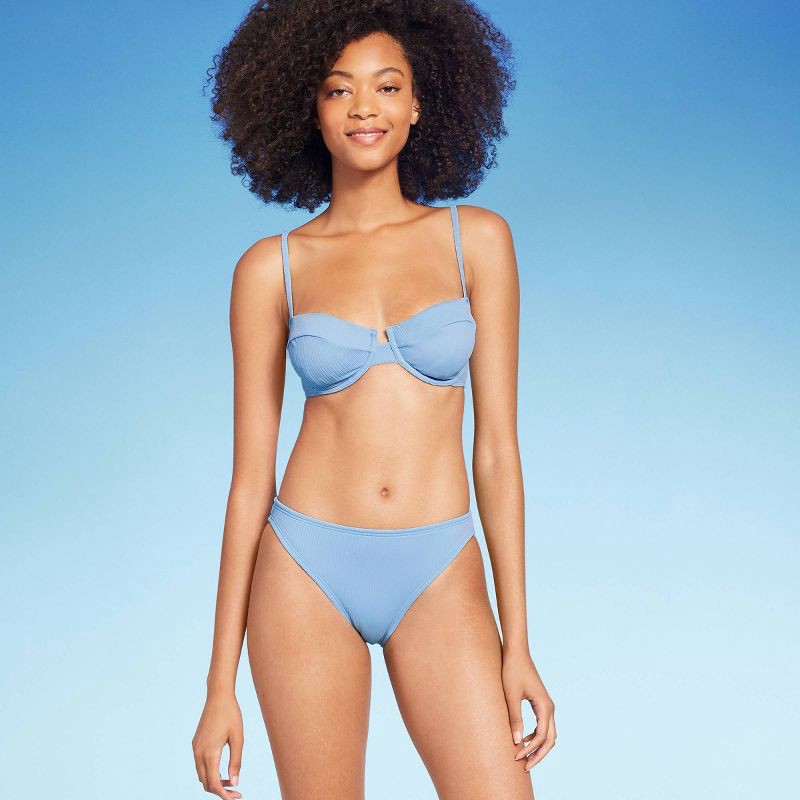 Shade & Shore Light Blue Bikini Bottoms Women's Size Medium