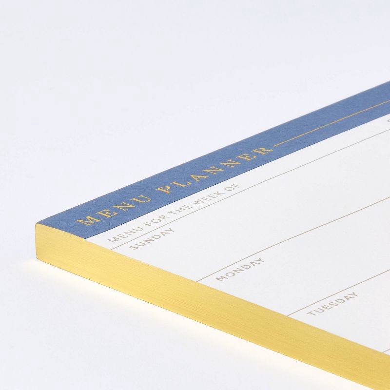 slide 3 of 3, 52 Page Special Rule Undated Weekly Menu Planner Blue Top - Threshold™: Recycled Paper Journal & Meal Planner, 1 ct
