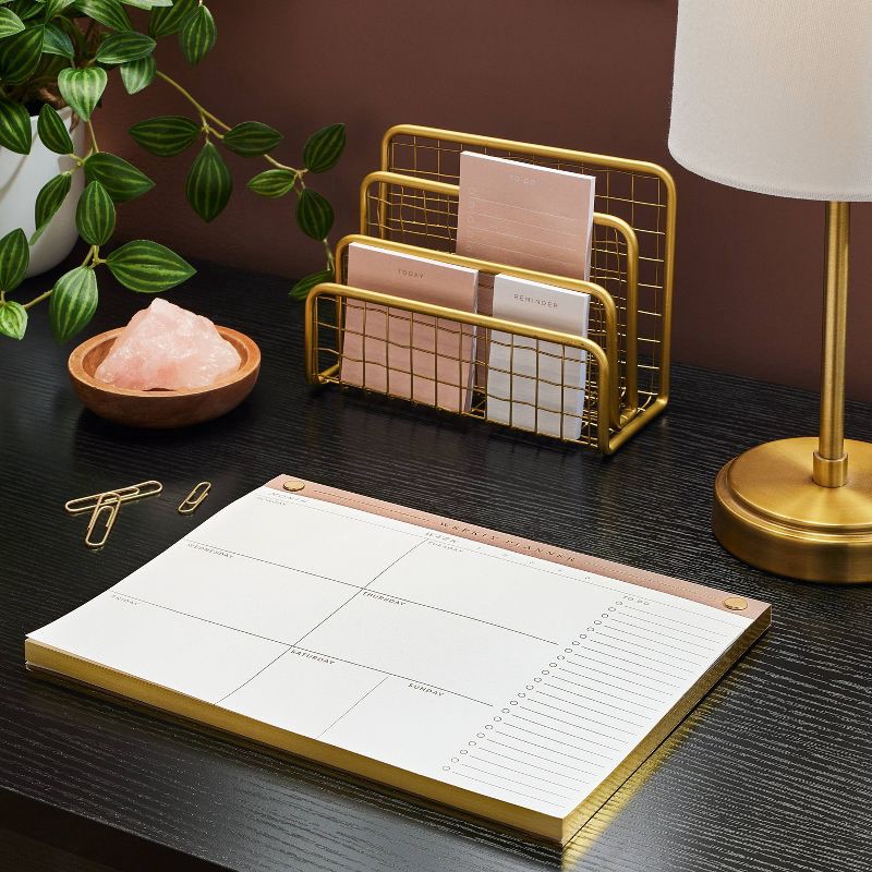 slide 2 of 3, 52 Page Special Rule Weekly Tear Off Planner 10" x 7.5" Mauve - Threshold™: Journal, Notebook, Office Supplies, Stationery, 1 ct