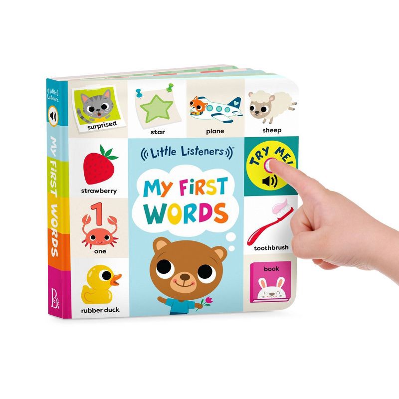 slide 2 of 9, B. toys - Interactive Audio Board Book - Little Listeners: My First Words, 1 ct