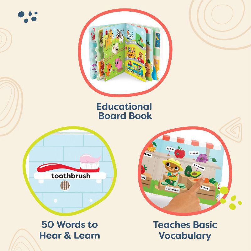 slide 3 of 9, B. toys - Interactive Audio Board Book - Little Listeners: My First Words, 1 ct