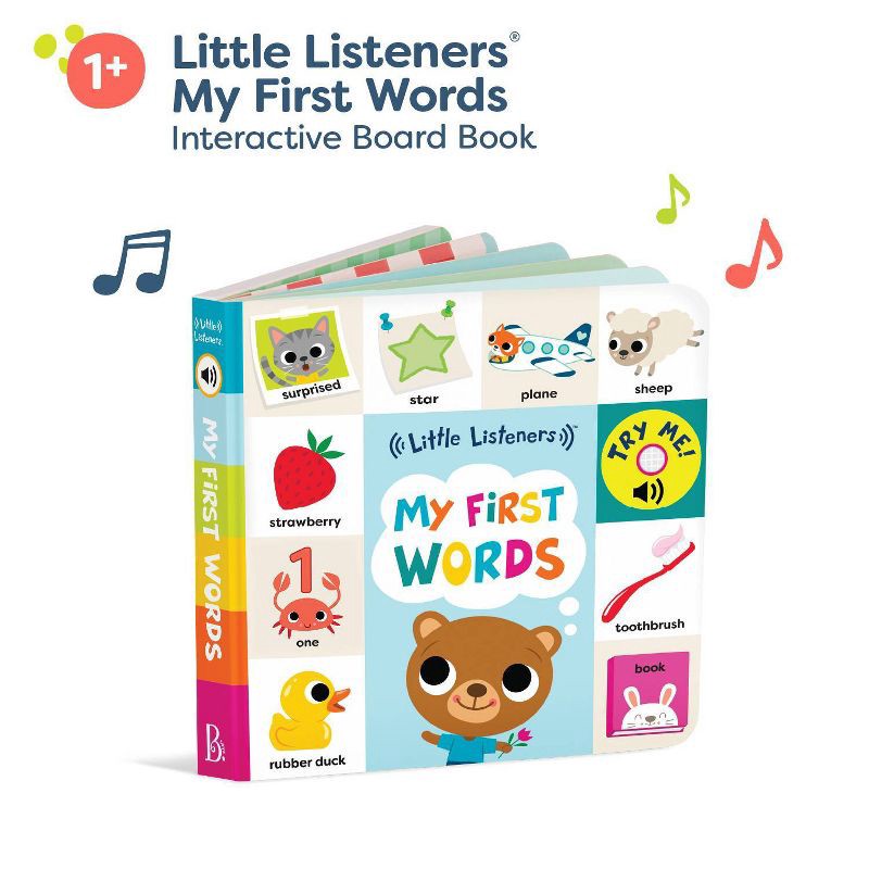slide 5 of 9, B. toys - Interactive Audio Board Book - Little Listeners: My First Words, 1 ct