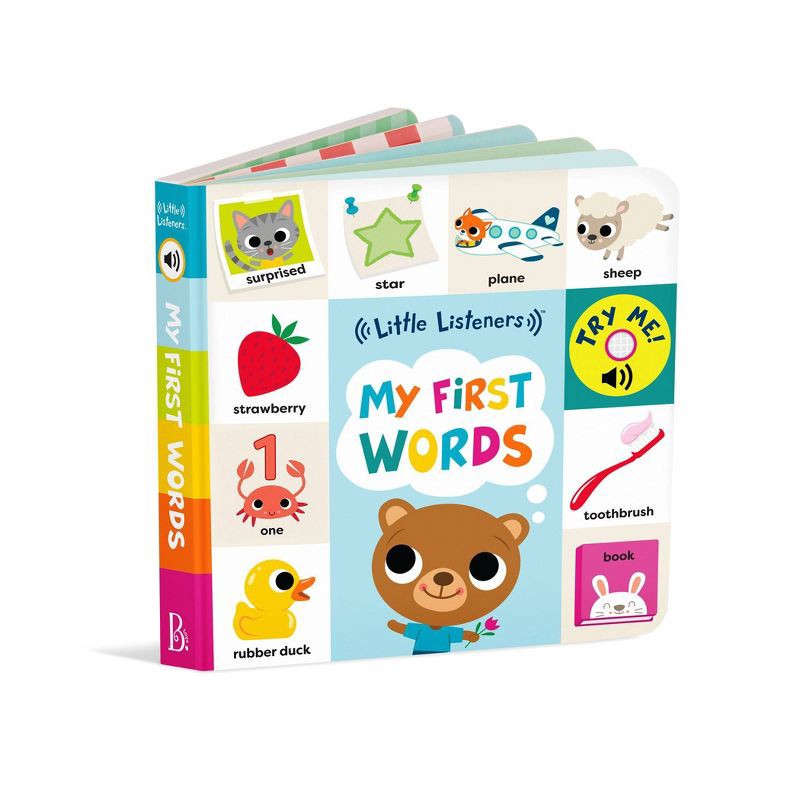 slide 1 of 9, B. toys - Interactive Audio Board Book - Little Listeners: My First Words, 1 ct