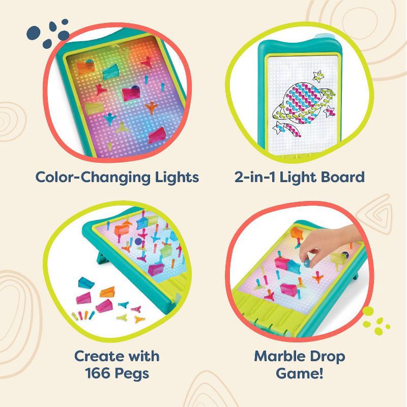 slide 4 of 11, B. toys Light-Up Marble Drop - Marble Run & Peg Art Playset, 1 ct