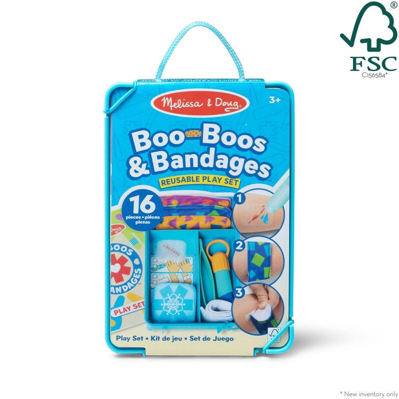 slide 3 of 9, Melissa & Doug Boo-Boos & Bandages Reusable First Aid Pretend Play Set: Creativity Focus with Medical Accessories, 1 ct