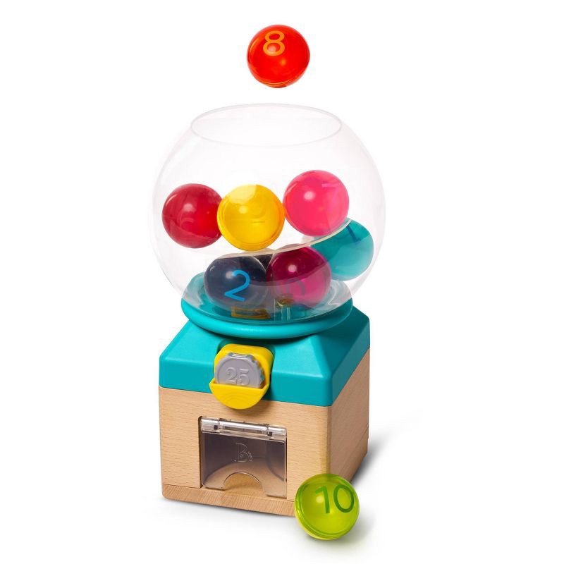 slide 4 of 7, B. toys Rainbow Gumballs - Colors & Numbers Gumball Machine: Baby and Toddler Learning Toy, Fine Motor Skills Development, 1 ct