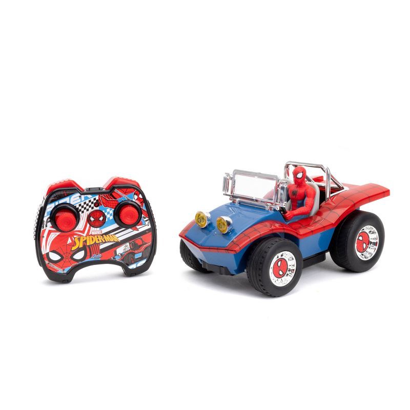 slide 1 of 12, Marvel Spider-Man RC Buggy: Remote Control Vehicle for Fine Motor Skills, Battery Powered Plastic Car, 2 Pieces, 2 ct