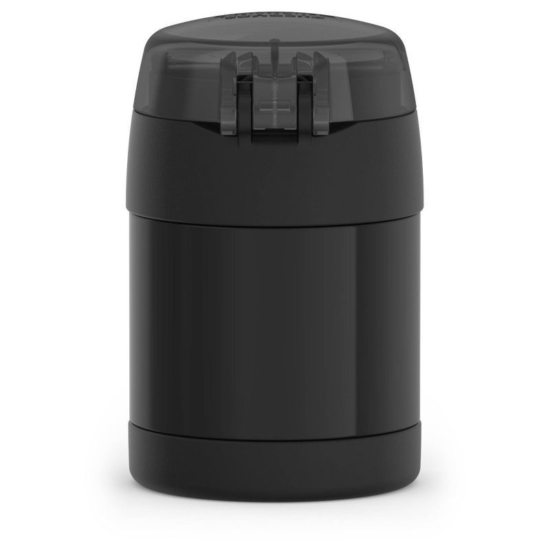 slide 4 of 5, Thermos Kids' 10oz FUNtainer Stainless Steel Food Jar with Snack Top & Spoon - Black, 10 oz