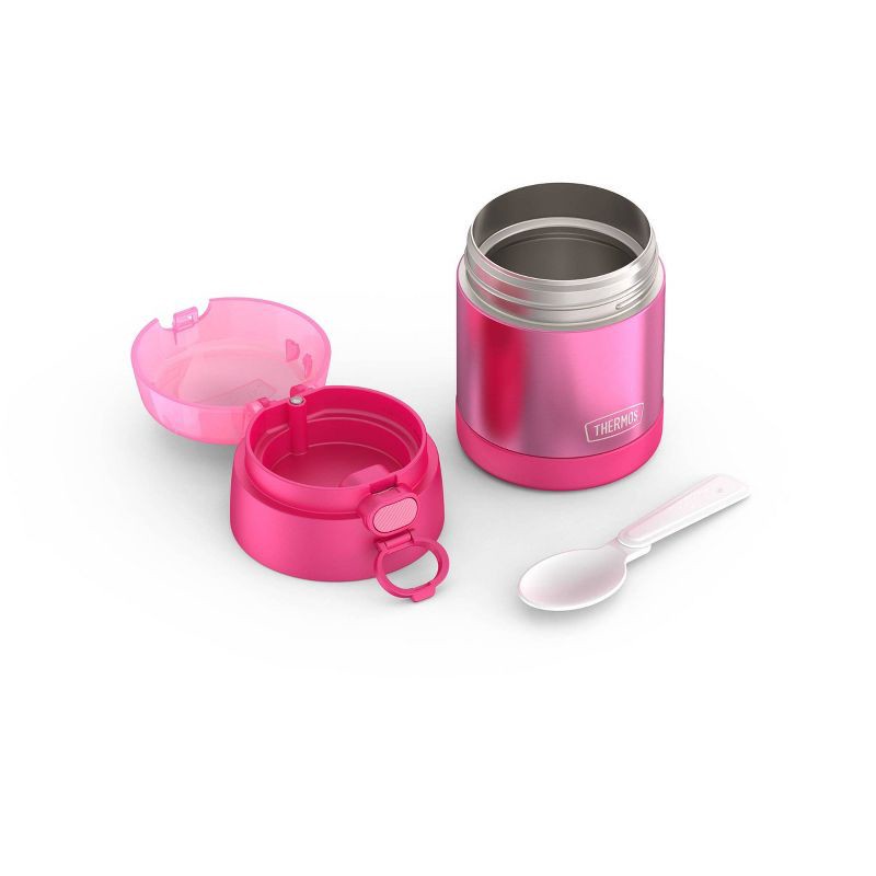 slide 10 of 11, Thermos Kids' 10oz FUNtainer Stainless Steel Food Jar with Snack Top & Spoon - Pink, 10 oz