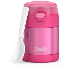 Thermos Kids' 10oz FUNtainer Stainless Steel Food Jar with Snack Top & Spoon - Pink