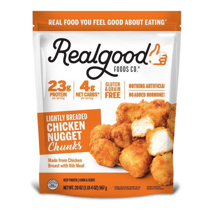 slide 1 of 5, Real Good Foods Low Carb Chicken Nuggets - Frozen - 20oz, 20 oz