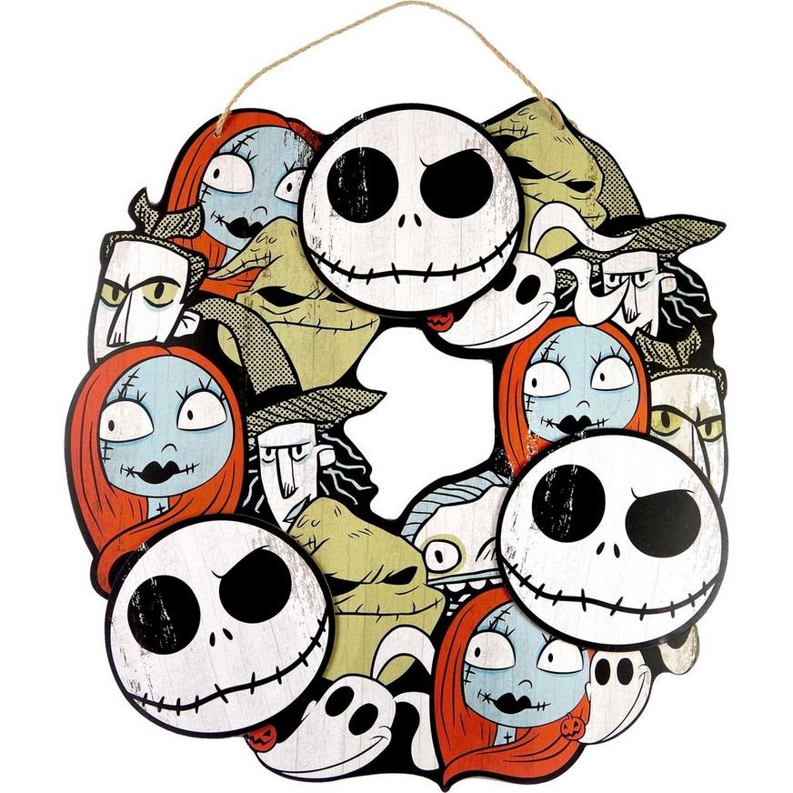 slide 1 of 1, Party City Disney Nightmare Before Christmas Wreath, 1 ct