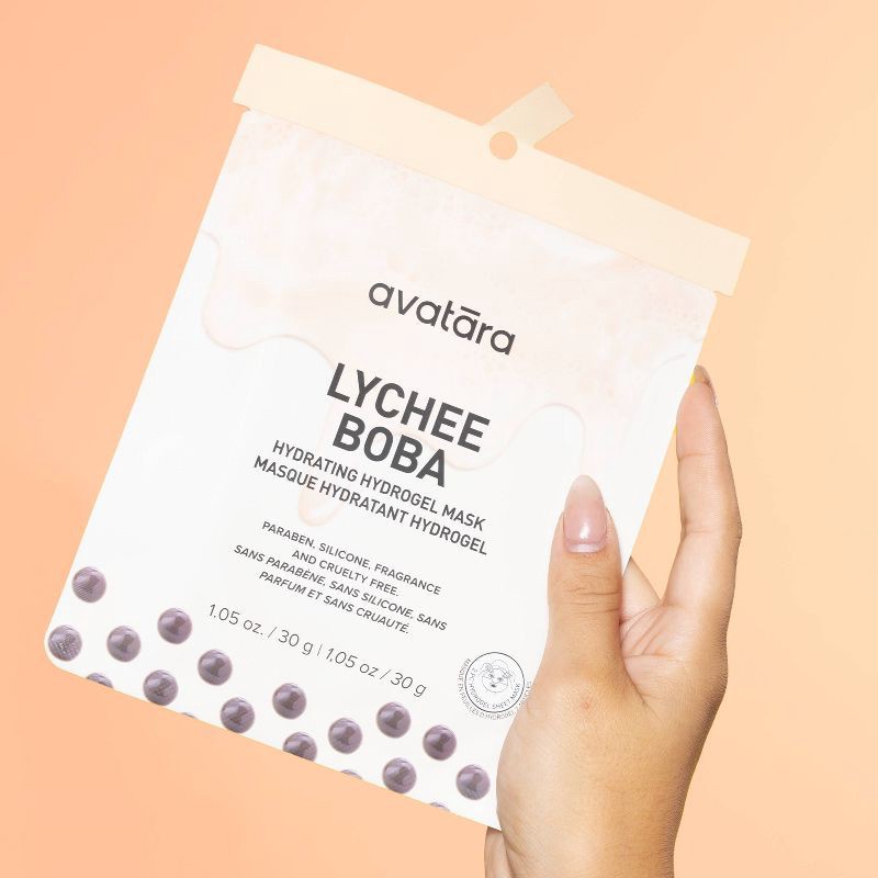 slide 4 of 6, Avatara Lychee Boba Hydrogel Face Mask - 0.63 fl oz, 0.63 fl oz