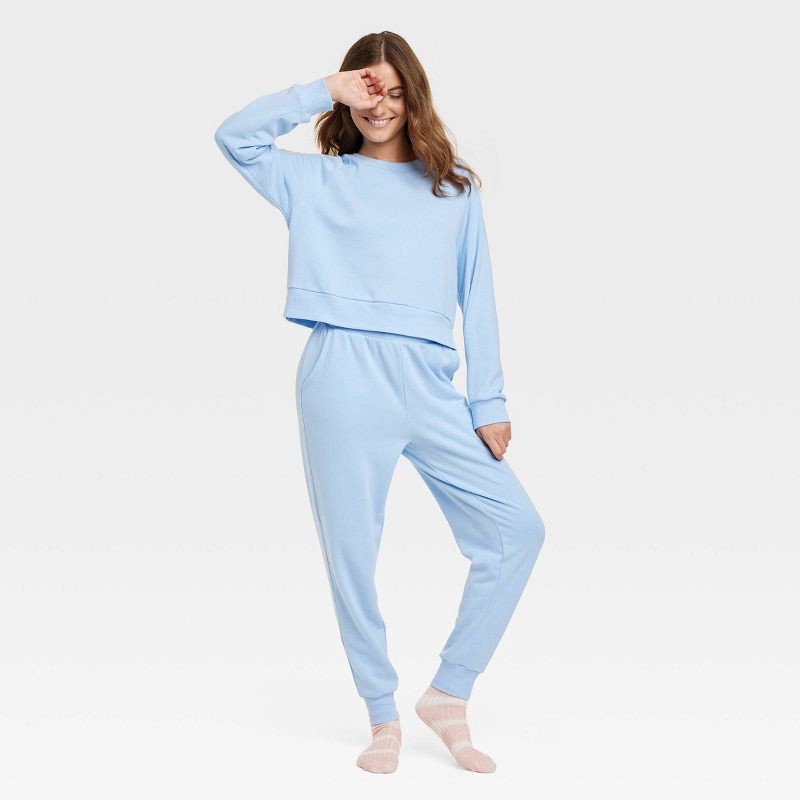 Women's Fleece Lounge Sweatshirt - Colsie Blue M 1 ct