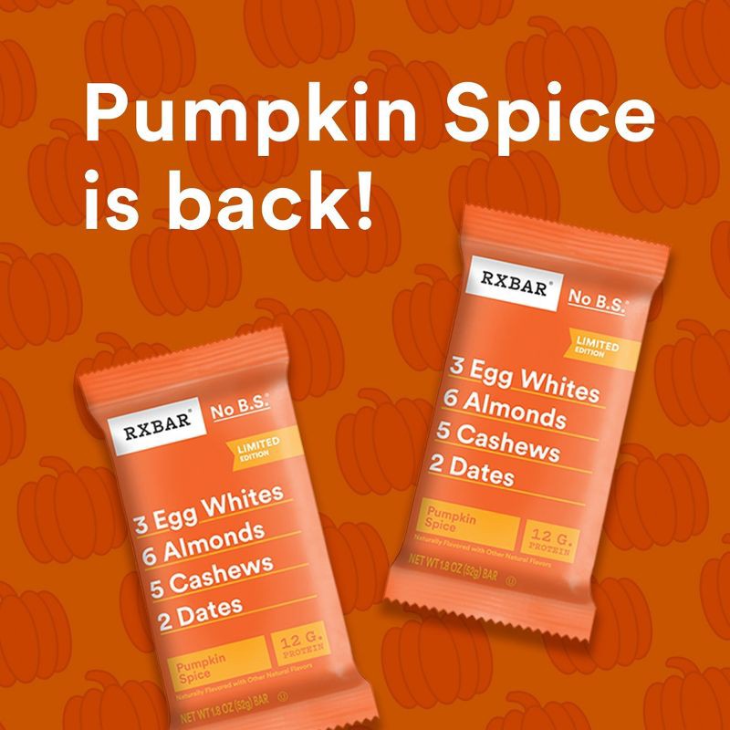 slide 3 of 10, RXBAR Pumpkin Spice Protein Bars - 12g Protein - 9.15oz/5ct, 12 gram, 9.15 oz, 5 ct