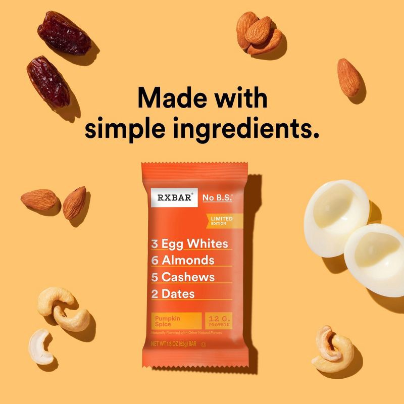 slide 5 of 10, RXBAR Pumpkin Spice Protein Bars - 12g Protein - 9.15oz/5ct, 12 gram, 9.15 oz, 5 ct