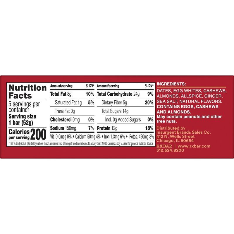 slide 2 of 10, RXBAR Gingerbread Protein Bars - 12g Protein - 9.1/5ct, 12 gram, 9.1/5 ct