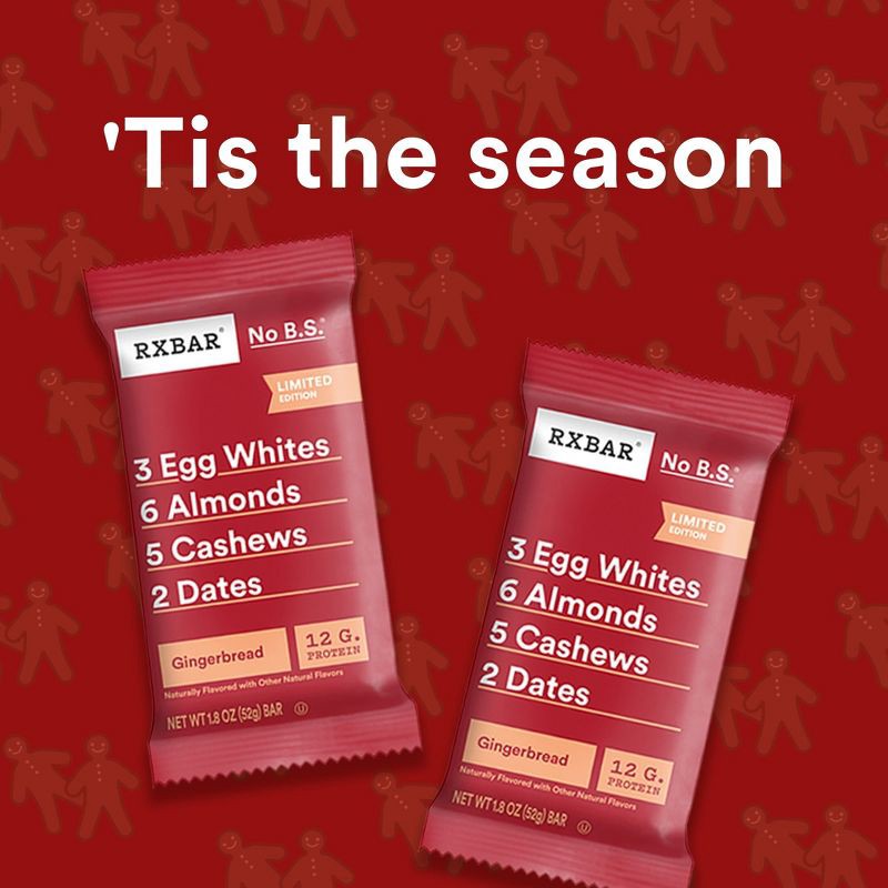 slide 3 of 10, RXBAR Gingerbread Protein Bars - 12g Protein - 9.1/5ct, 12 gram, 9.1/5 ct
