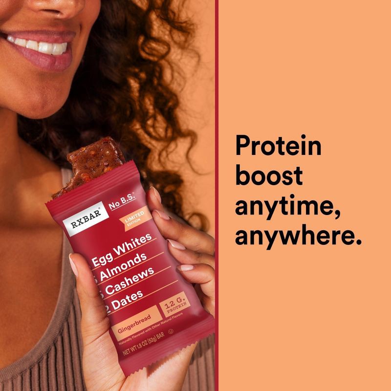 slide 7 of 10, RXBAR Gingerbread Protein Bars - 12g Protein - 9.1/5ct, 12 gram, 9.1/5 ct