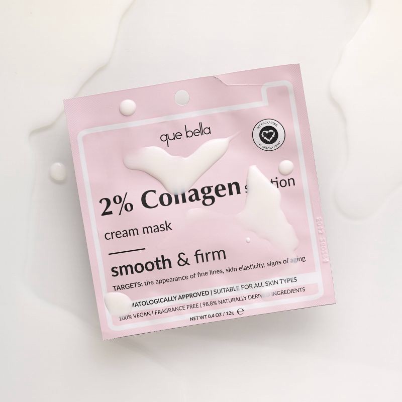 slide 2 of 8, Que Bella 2% Collagen Solution Cream Face Mask - 0.4oz, 0.4 oz