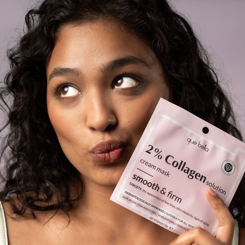 slide 6 of 8, Que Bella 2% Collagen Solution Cream Face Mask - 0.4oz, 0.4 oz