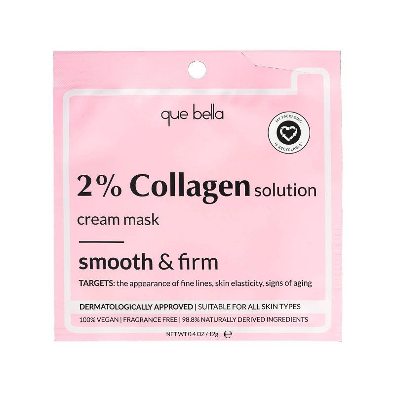 slide 1 of 8, Que Bella 2% Collagen Solution Cream Face Mask - 0.4oz, 0.4 oz