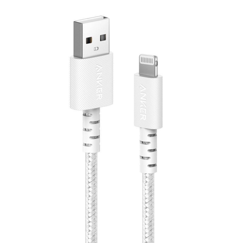 slide 1 of 4, Anker 3' Braided Lightning to USB-A Charging Cable - White, 1 ct